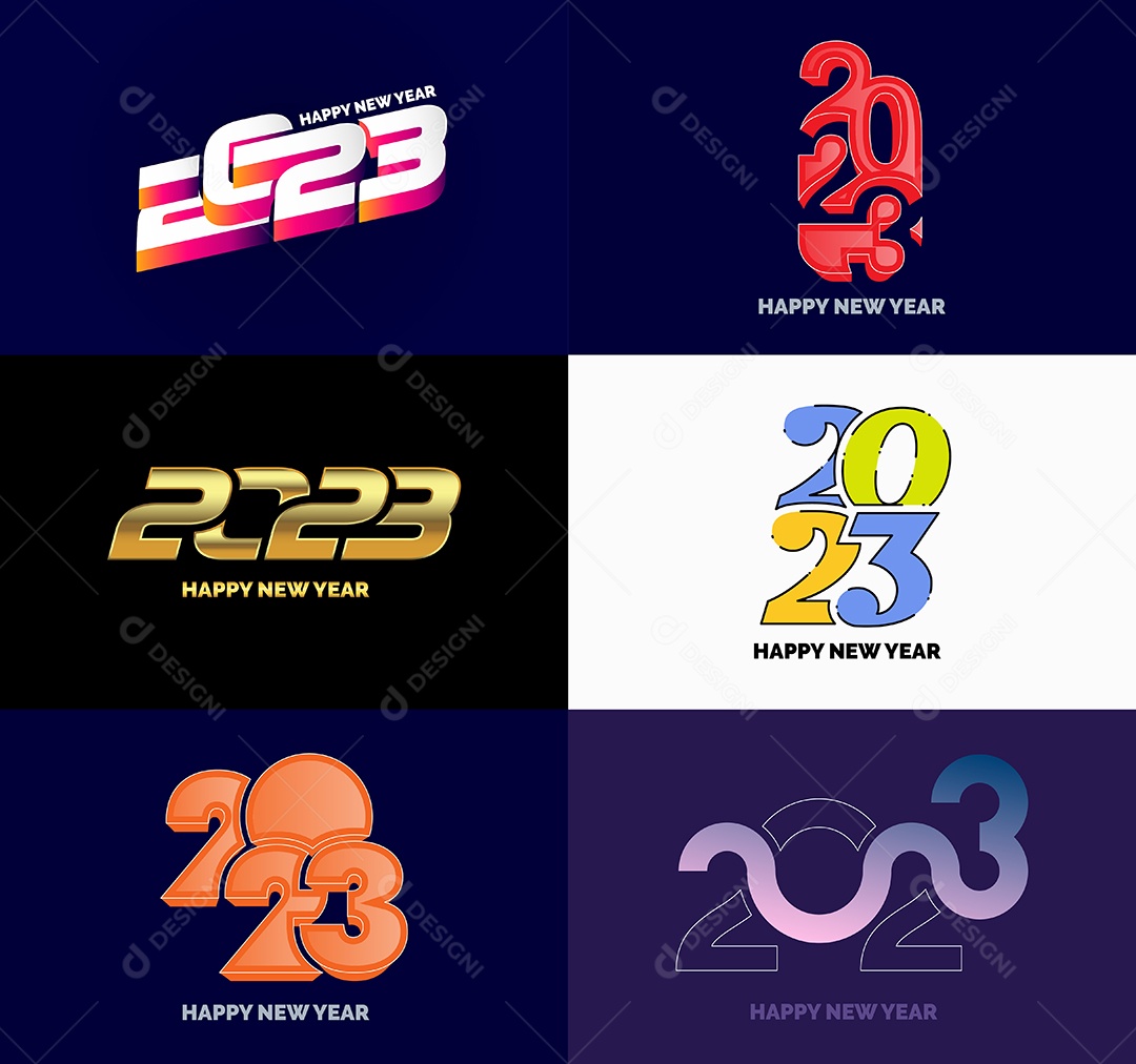 Logotipos 2023 Feliz Ano Novo Vetor EPS