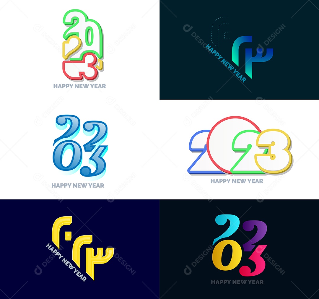 Logotipos 2023 Feliz Ano Novo Vetor EPS