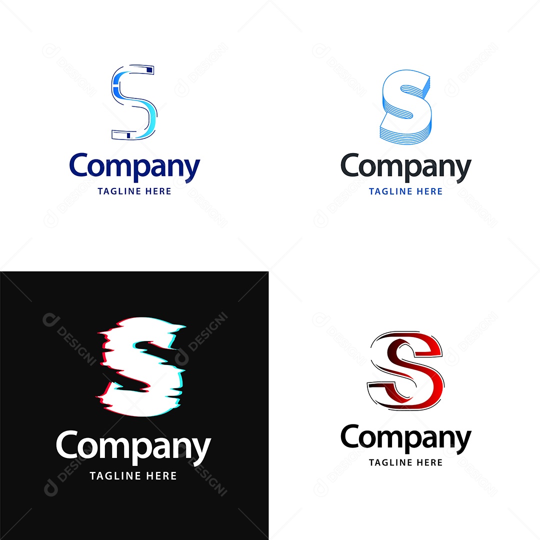 Logo S Personalizada Logotipos Modernos Vetor EPS