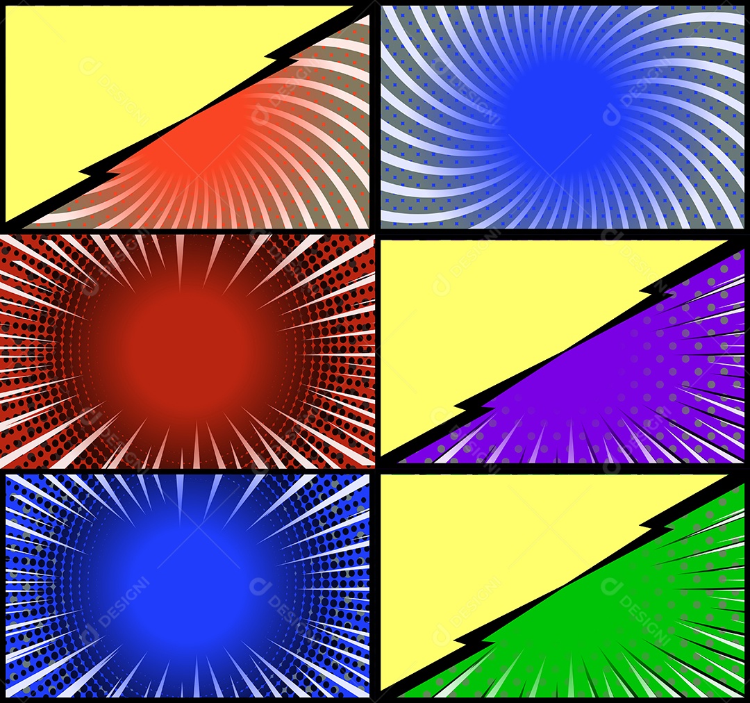 Vetor Retrô De Fundo Em Quadrinhos Coloridos Vetor EPS