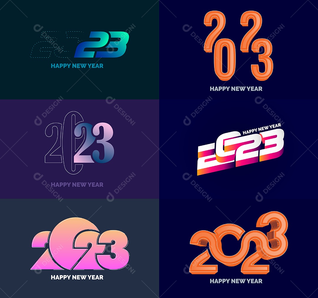 Logotipos 2023 Feliz Ano Novo Vetor EPS