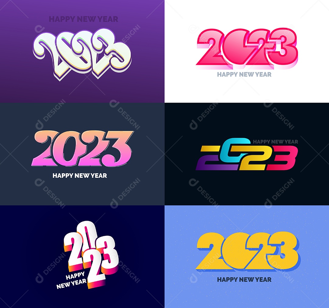 Logotipos 2023 Feliz Ano Novo Vetor EPS