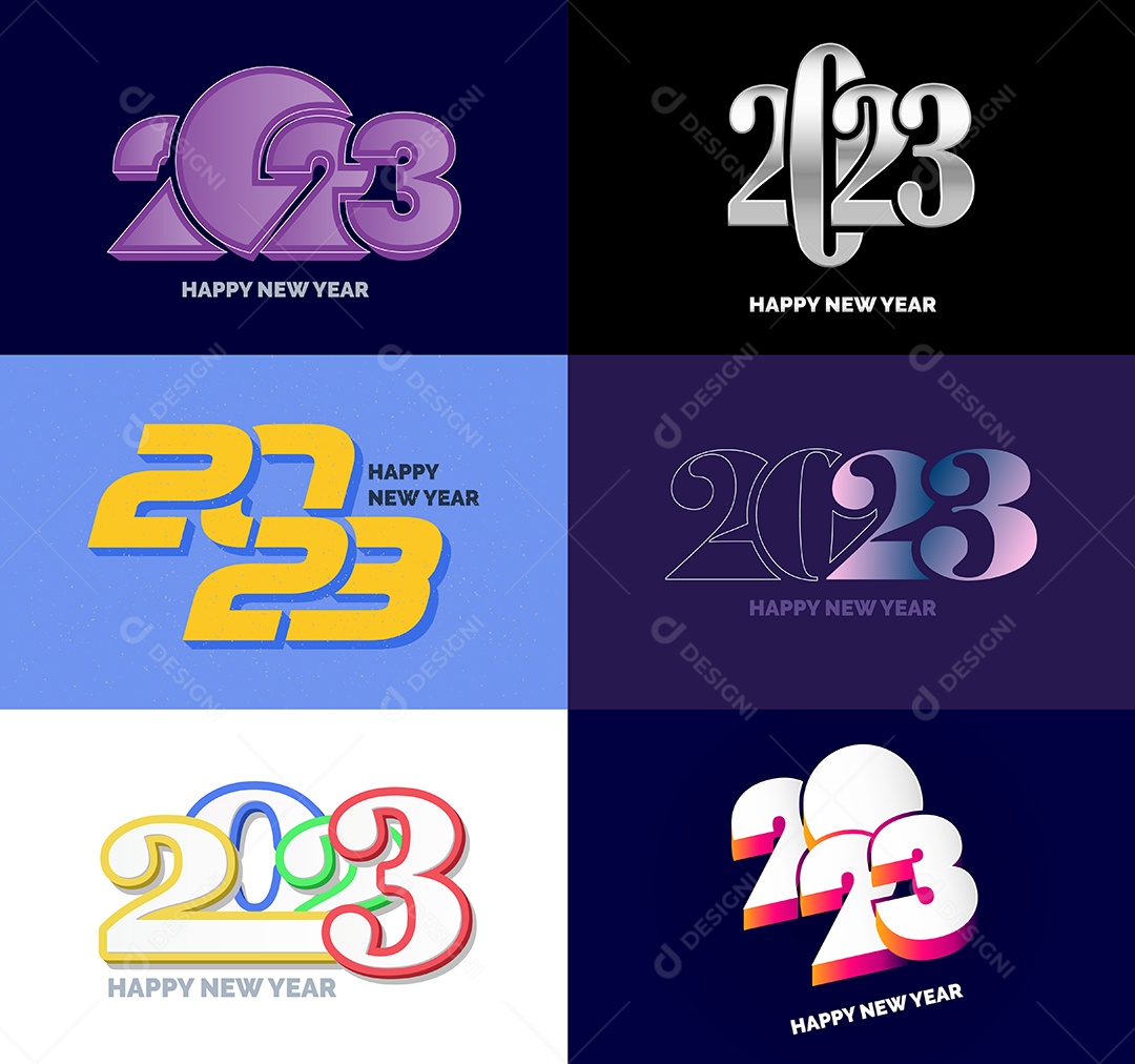 Logotipos 2023 Feliz Ano Novo Vetor EPS