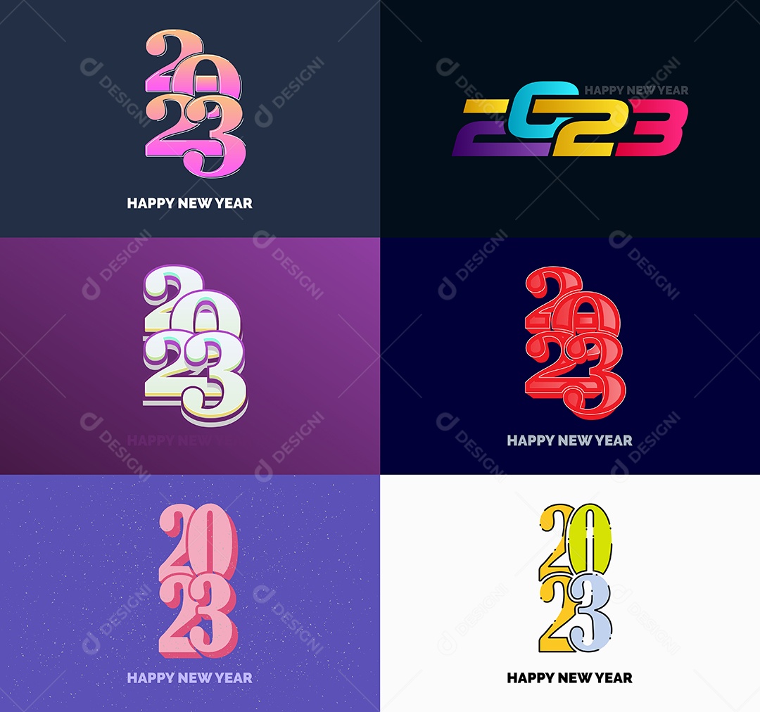 Logotipos 2023 Feliz Ano Novo Vetor EPS
