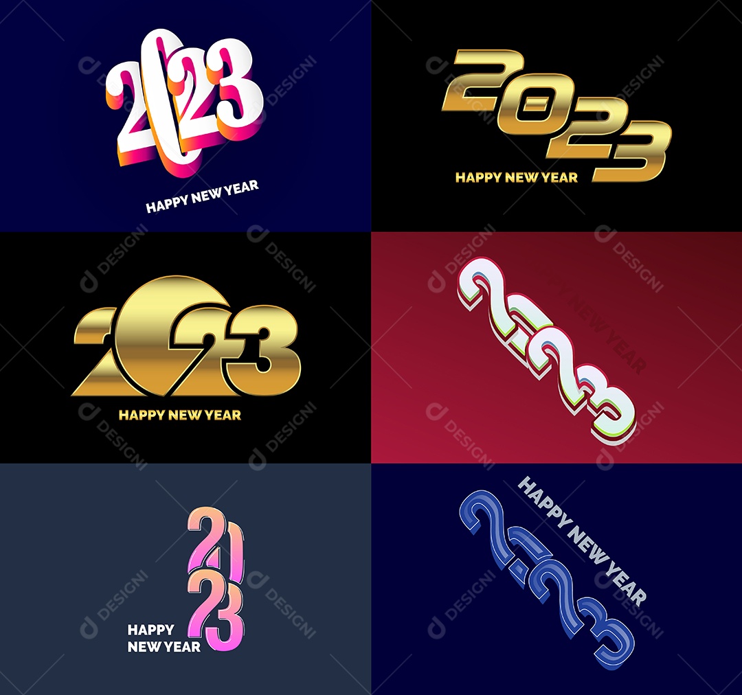 Logotipos 2023 Feliz Ano Novo Vetor EPS
