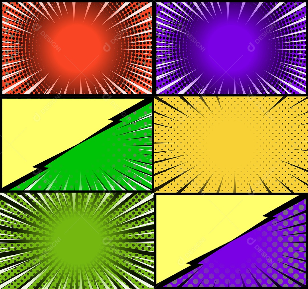 Vetor Retrô De Fundo Em Quadrinhos Coloridos Vetor EPS