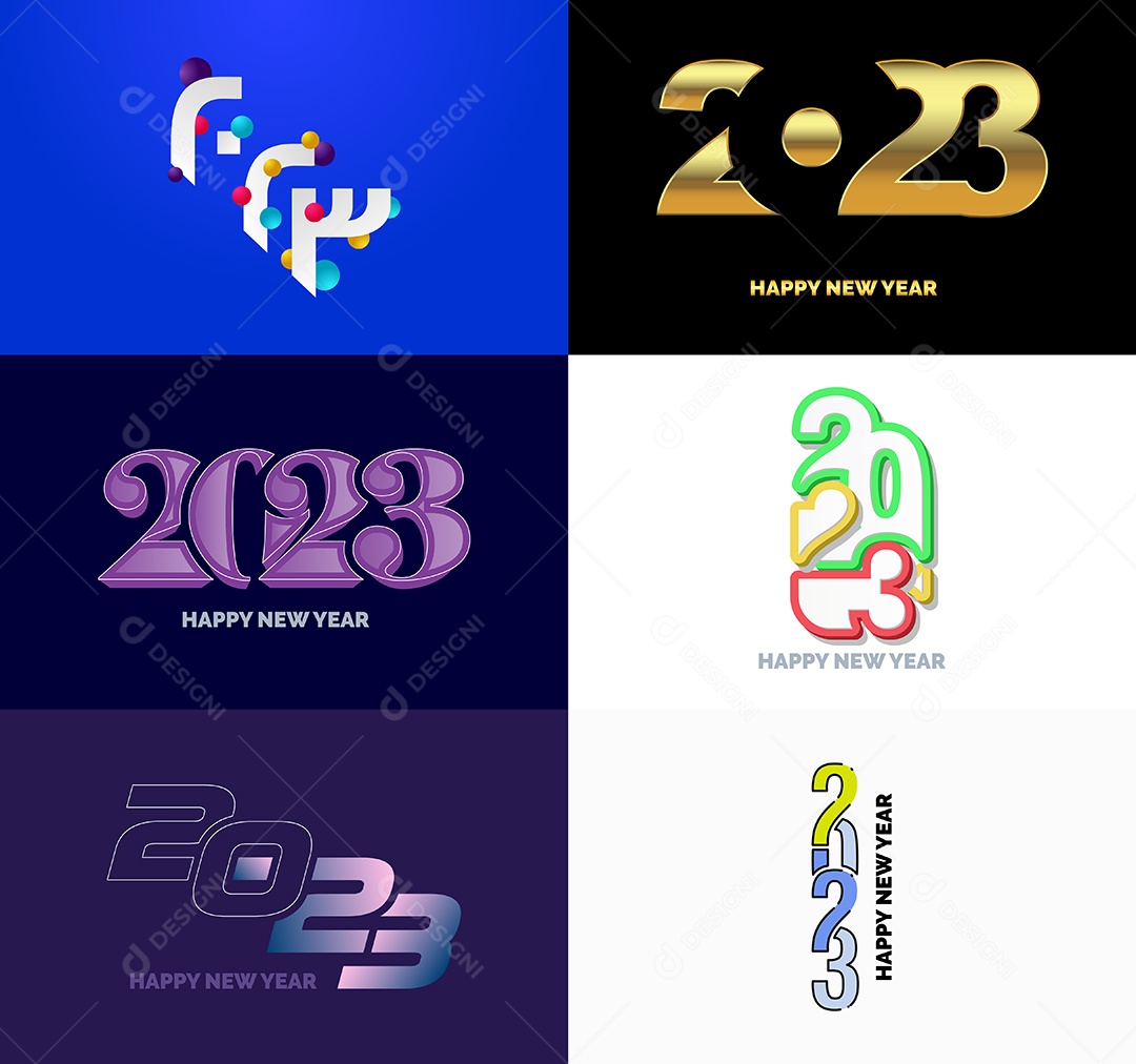 Logotipos 2023 Feliz Ano Novo Vetor EPS