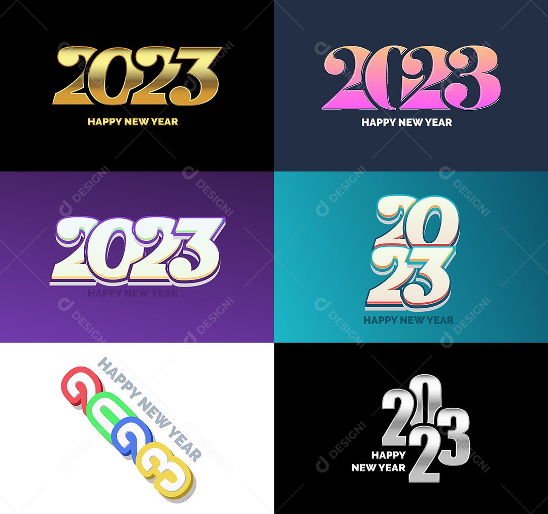 Logotipos 2023 Feliz Ano Novo Vetor EPS