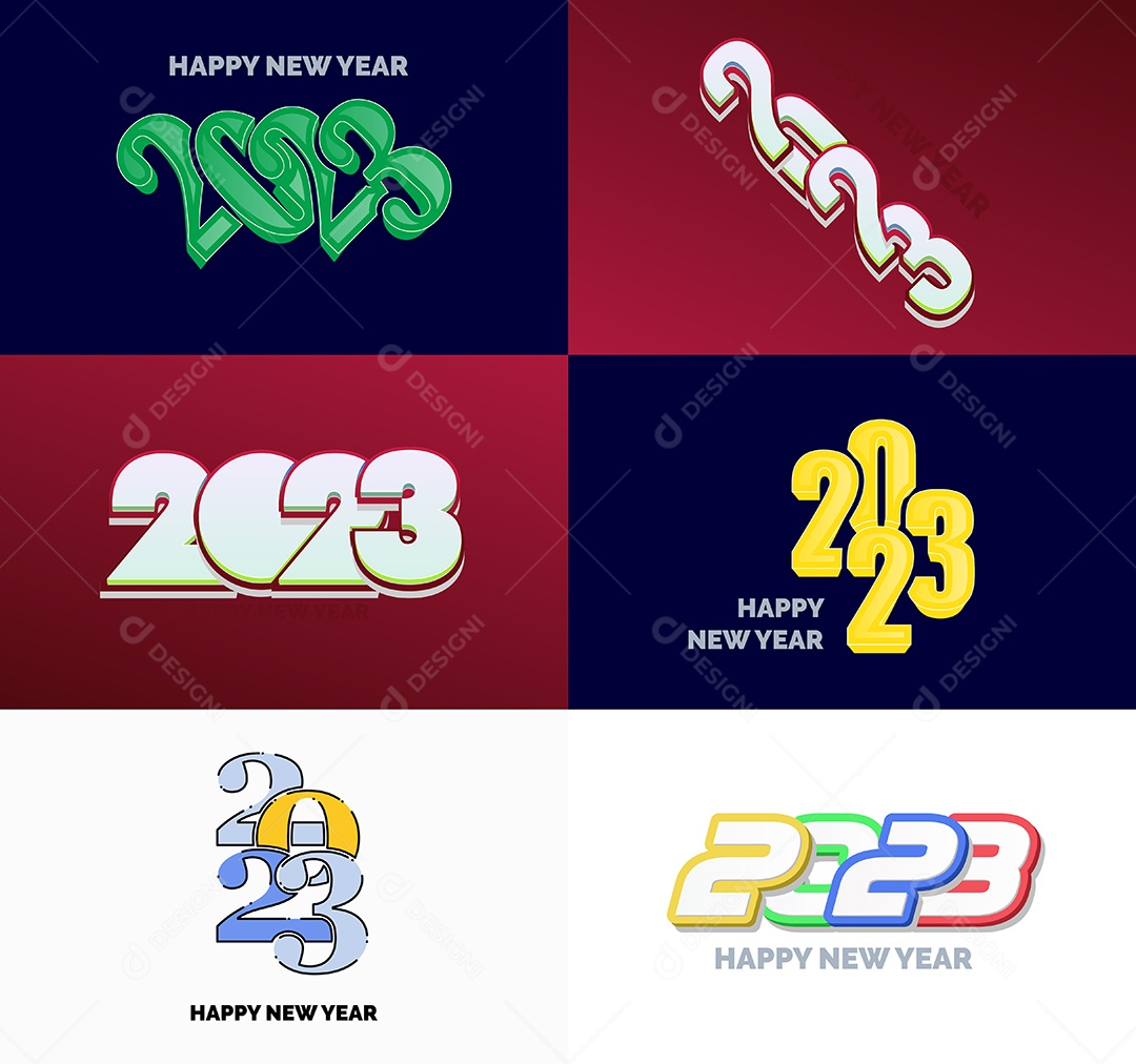 Logotipos 2023 Feliz Ano Novo Vetor EPS