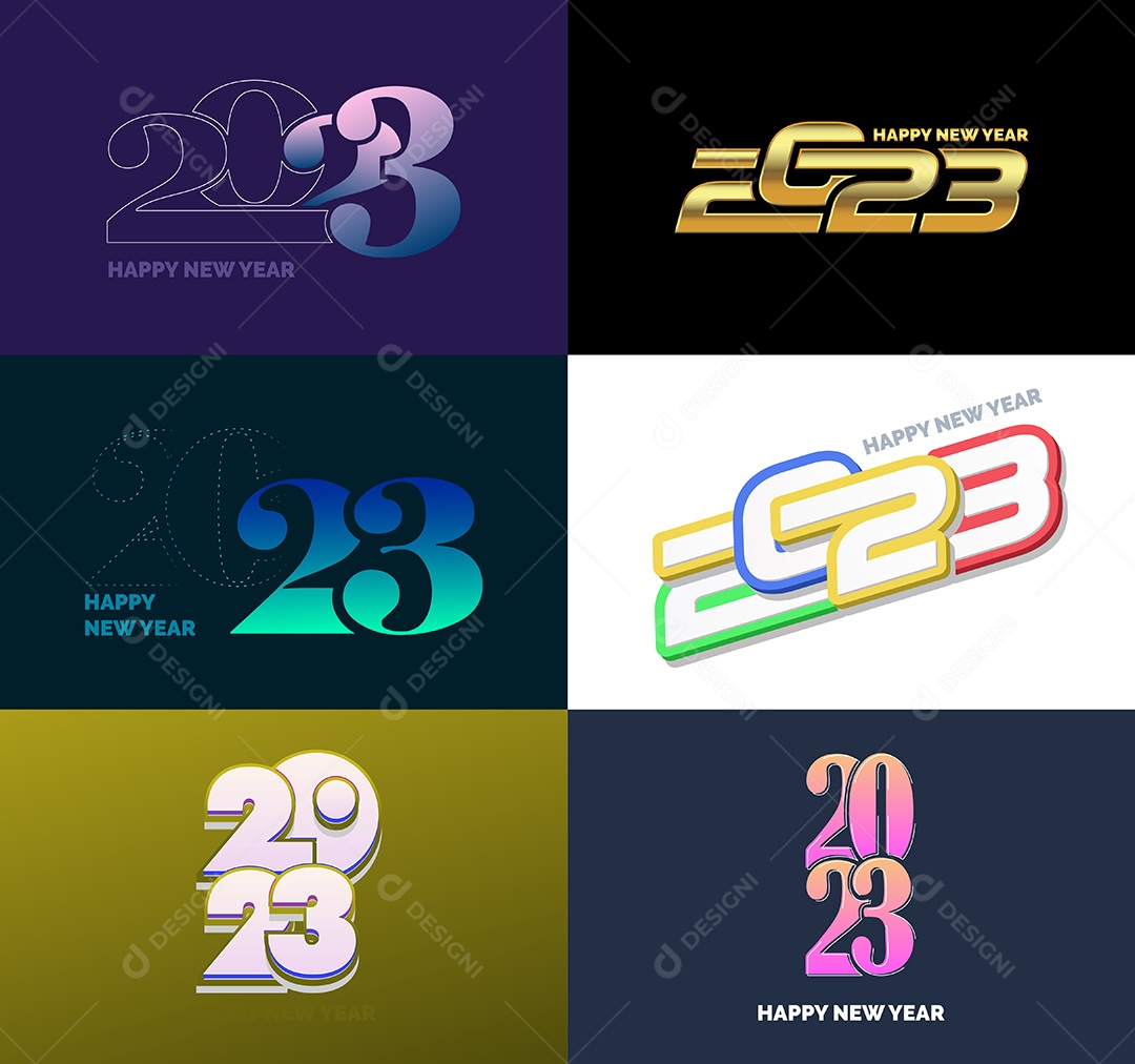 Logotipos 2023 Feliz Ano Novo Vetor EPS