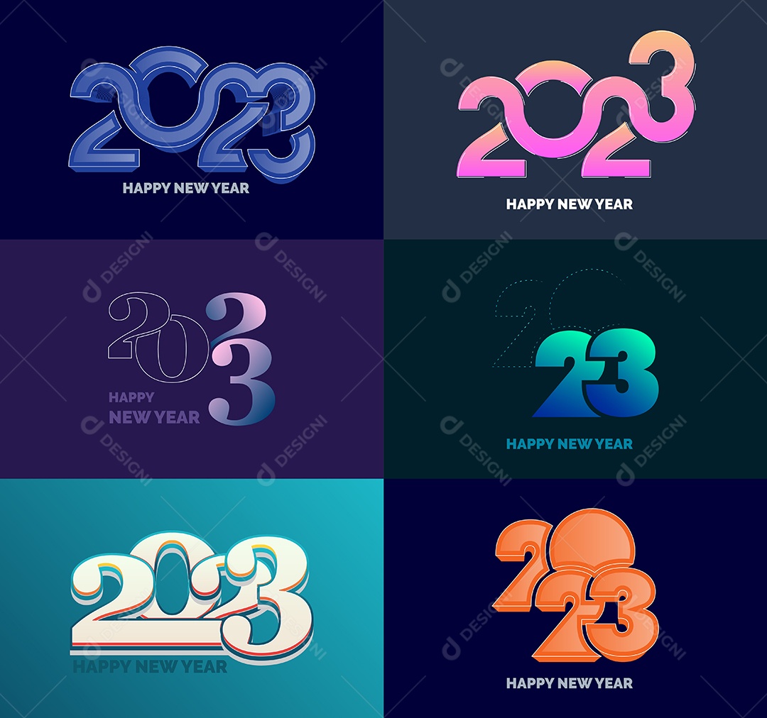 Logotipos 2023 Feliz Ano Novo Vetor EPS