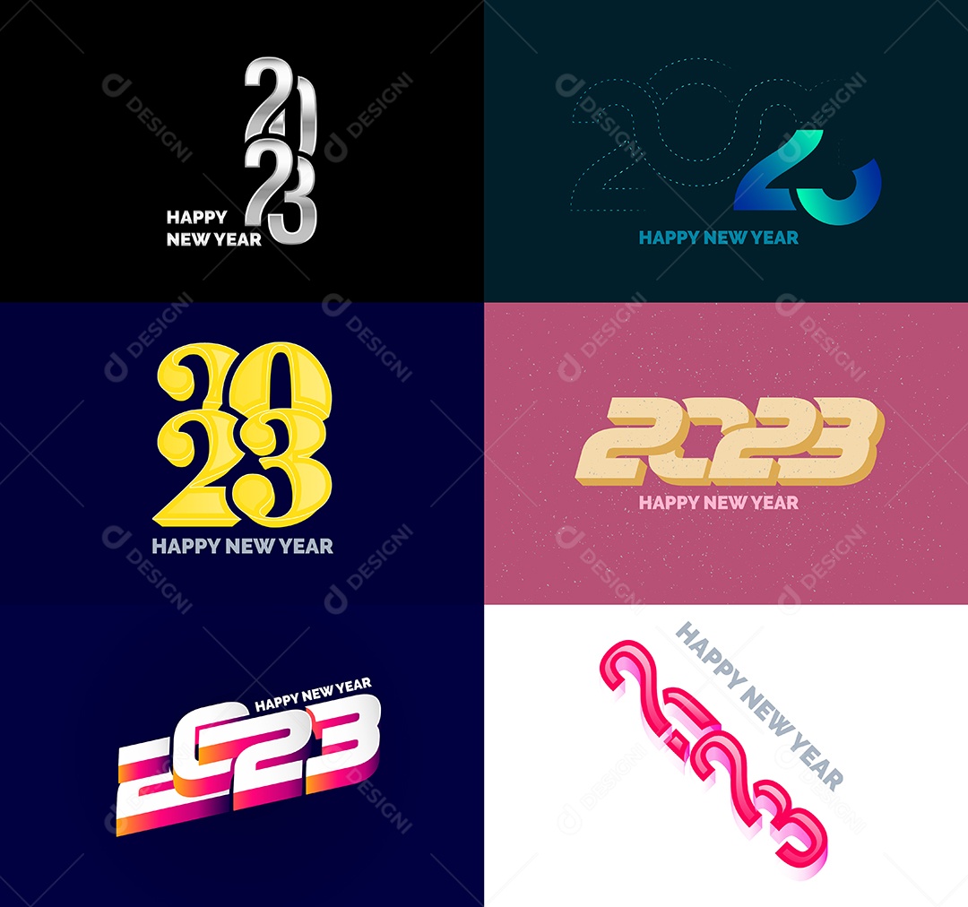 Logotipos 2023 Feliz Ano Novo Vetor EPS