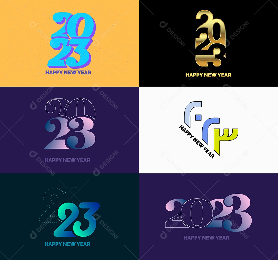 Logotipos 2023 Feliz Ano Novo Vetor EPS
