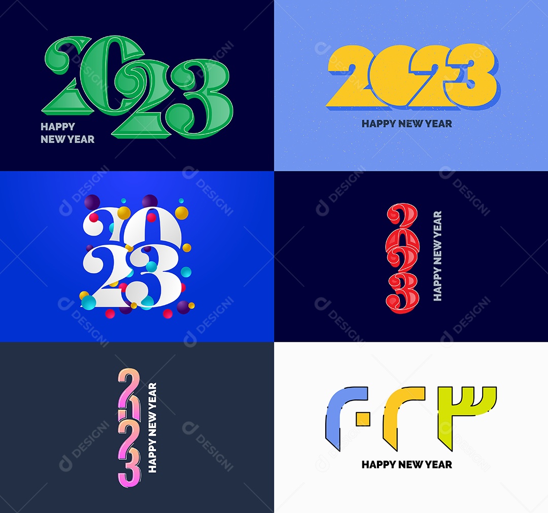 Logotipos 2023 Feliz Ano Novo Vetor EPS