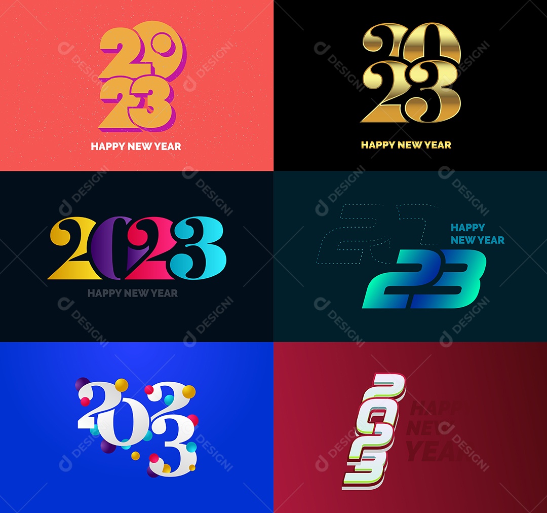 Logotipos 2023 Feliz Ano Novo Vetor EPS