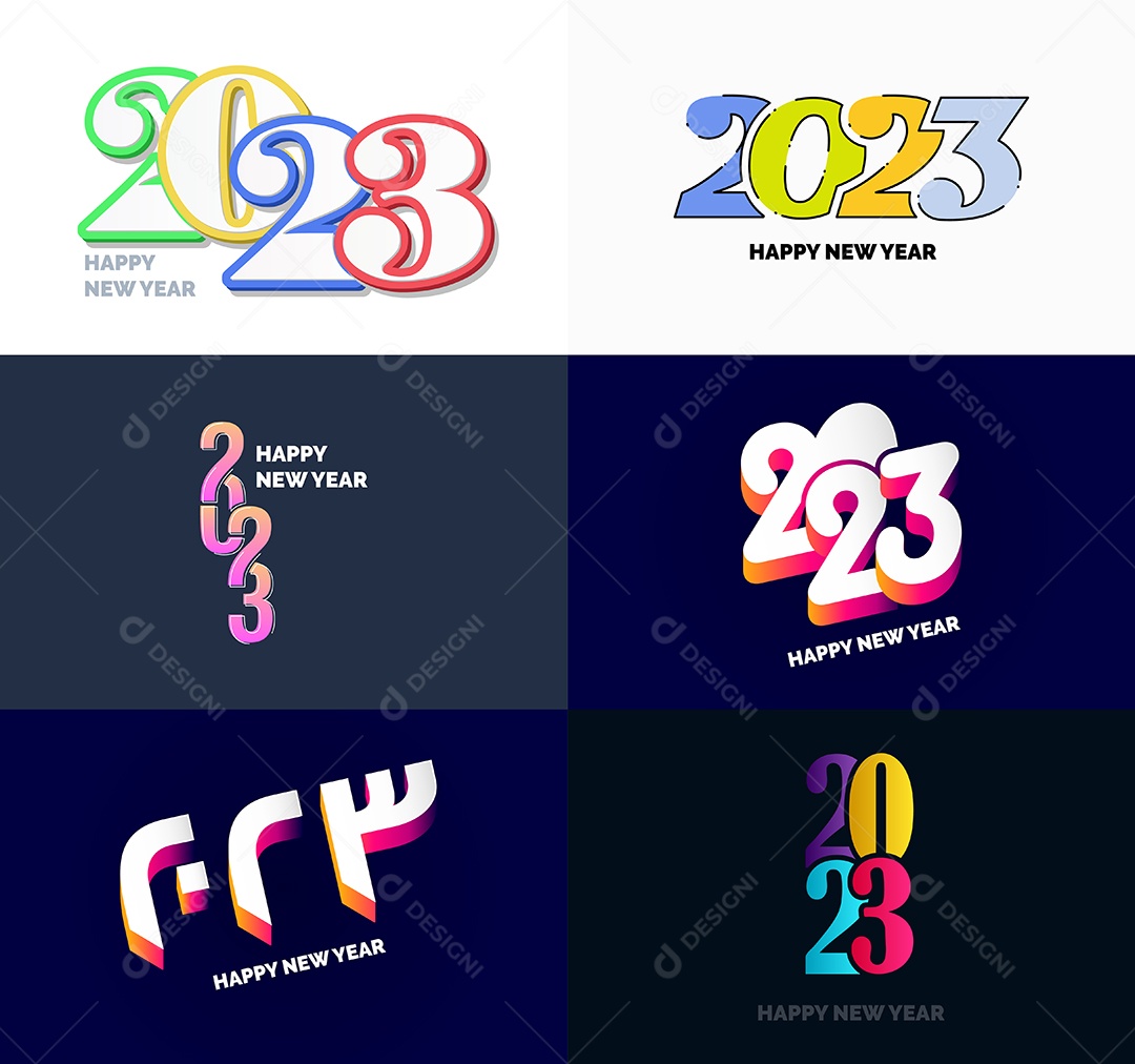 Logotipos 2023 Feliz Ano Novo Vetor EPS
