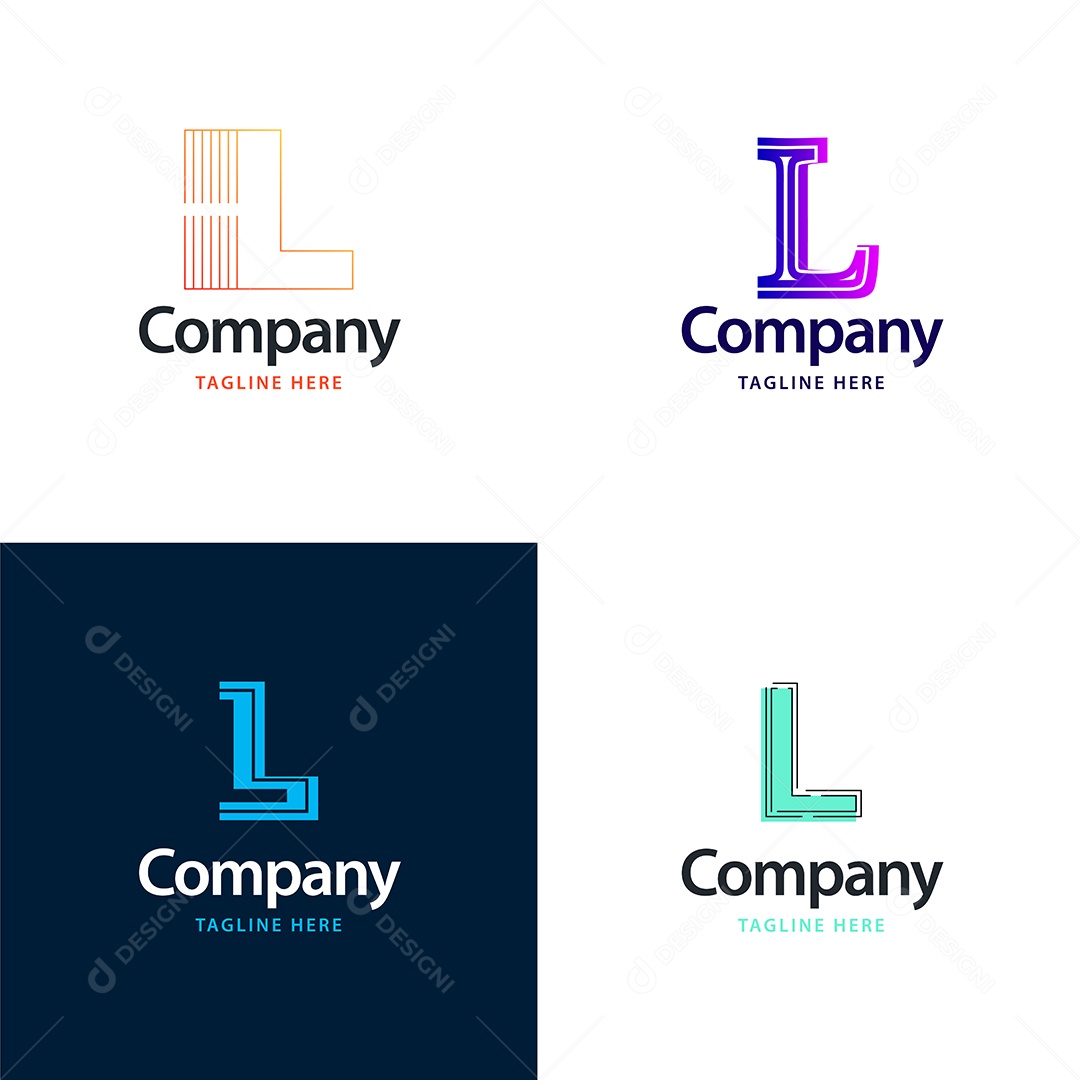 Logo L Personalizada Logotipos Modernos Vetor EPS