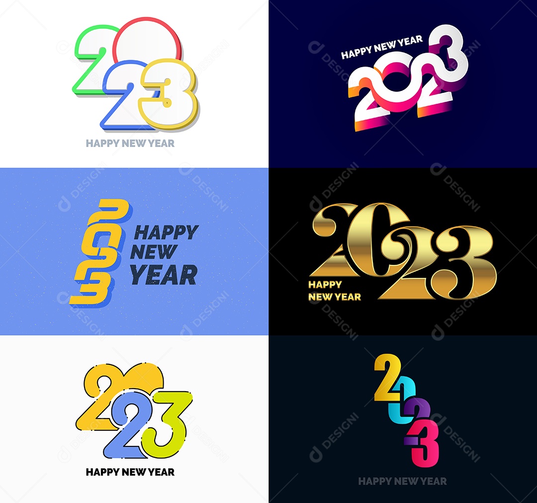 Logotipos 2023 Feliz Ano Novo Vetor EPS