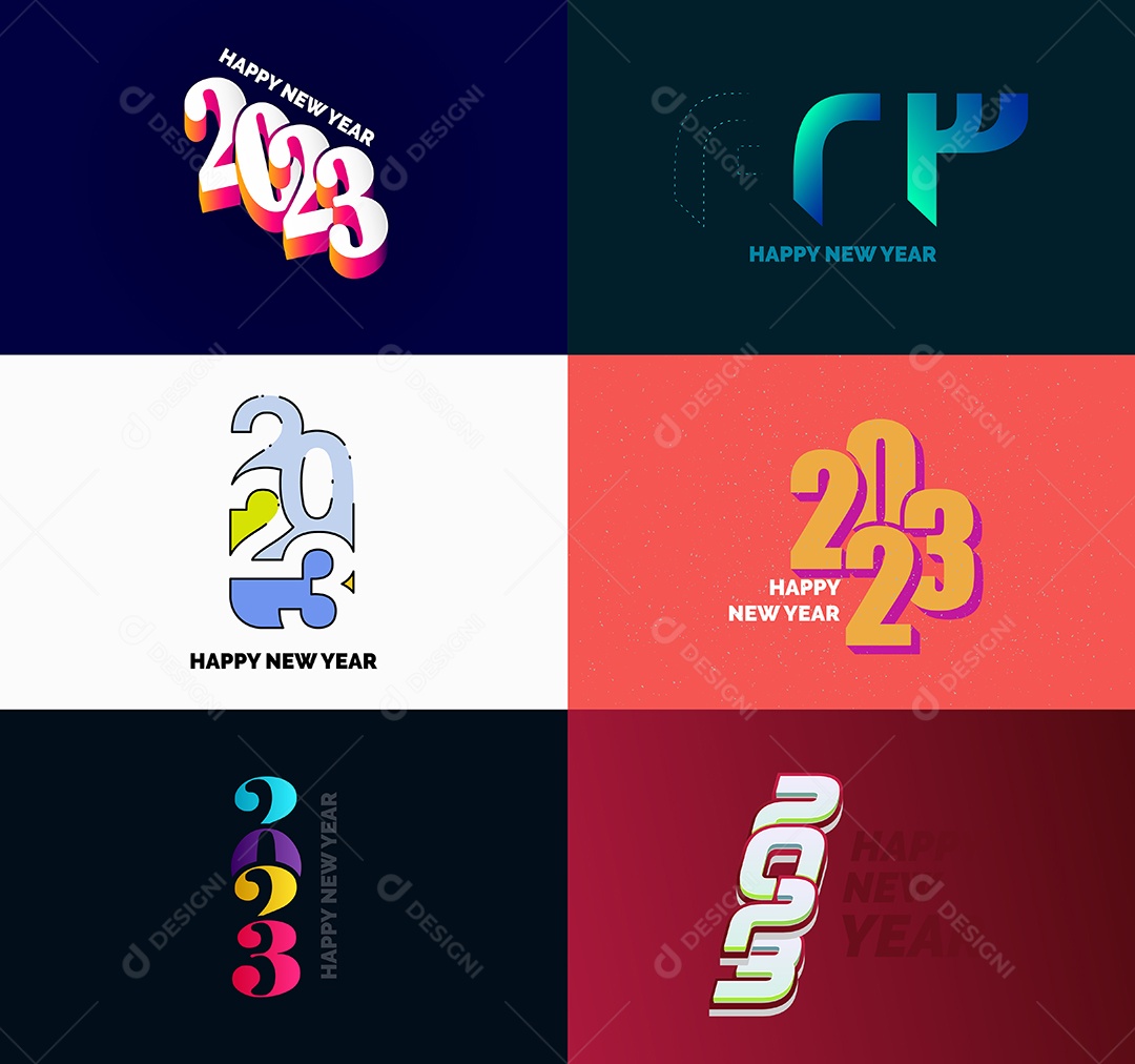 Logotipos 2023 Feliz Ano Novo Vetor EPS