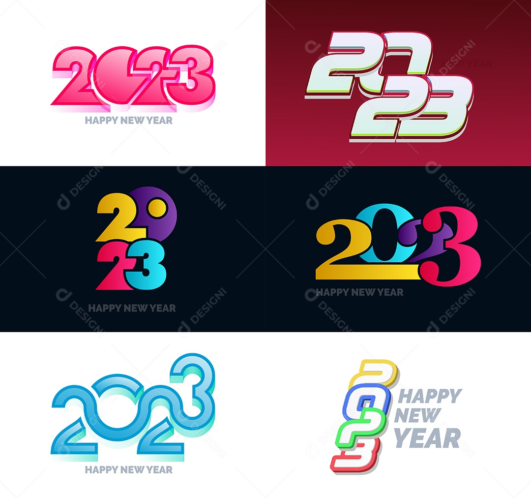 Logotipos 2023 Feliz Ano Novo Vetor EPS