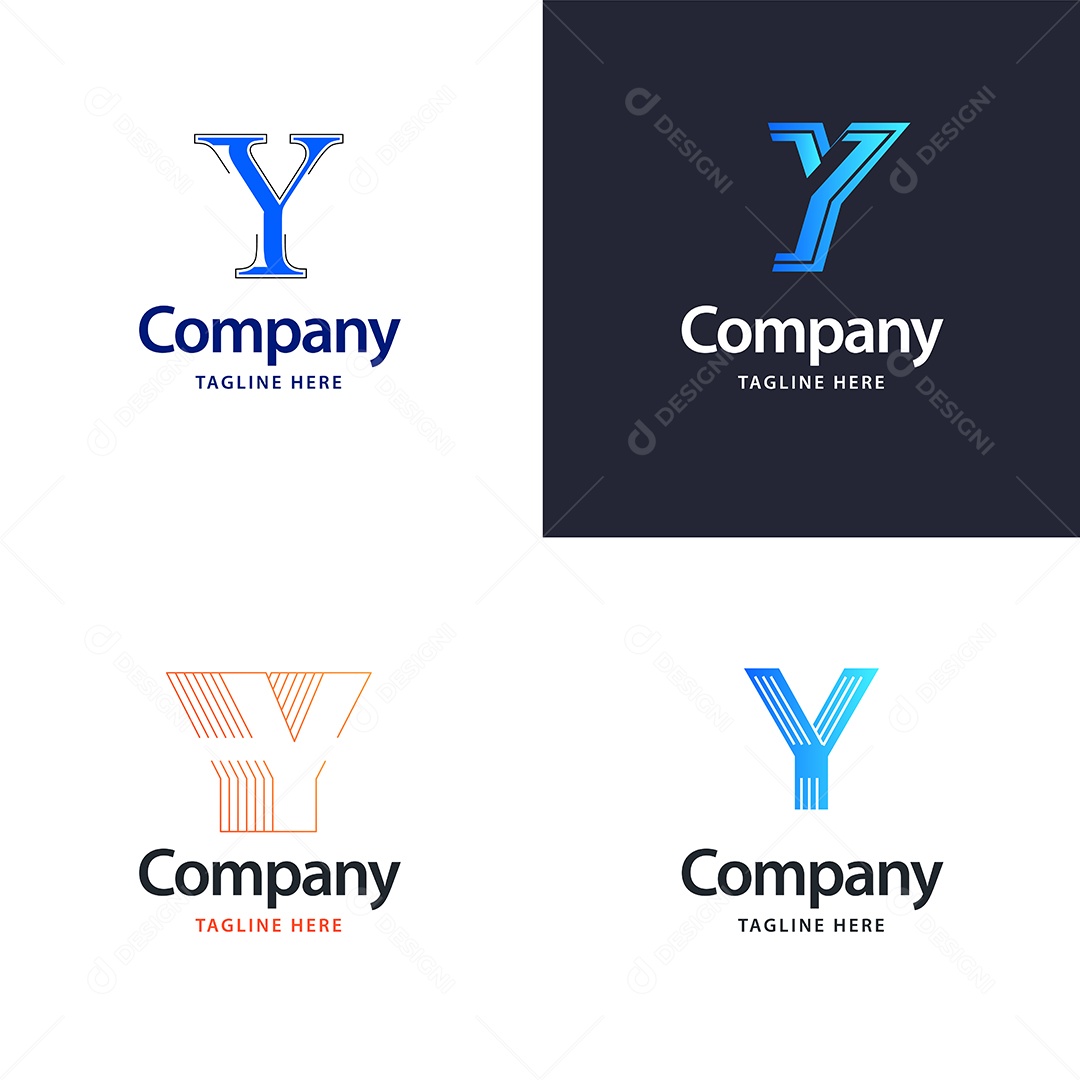 Logo Y Personalizada Logotipos Modernos Vetor EPS