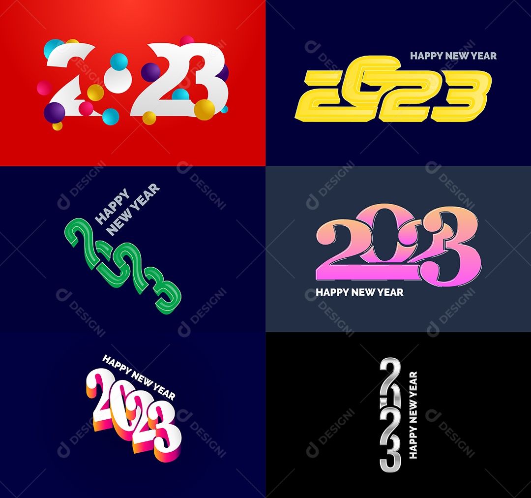 Logotipos 2023 Feliz Ano Novo Vetor EPS