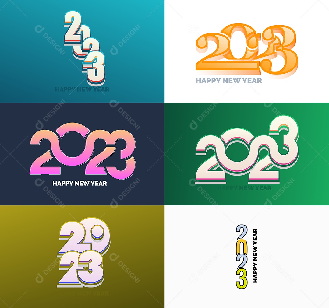 Logotipos 2023 Feliz Ano Novo Vetor EPS