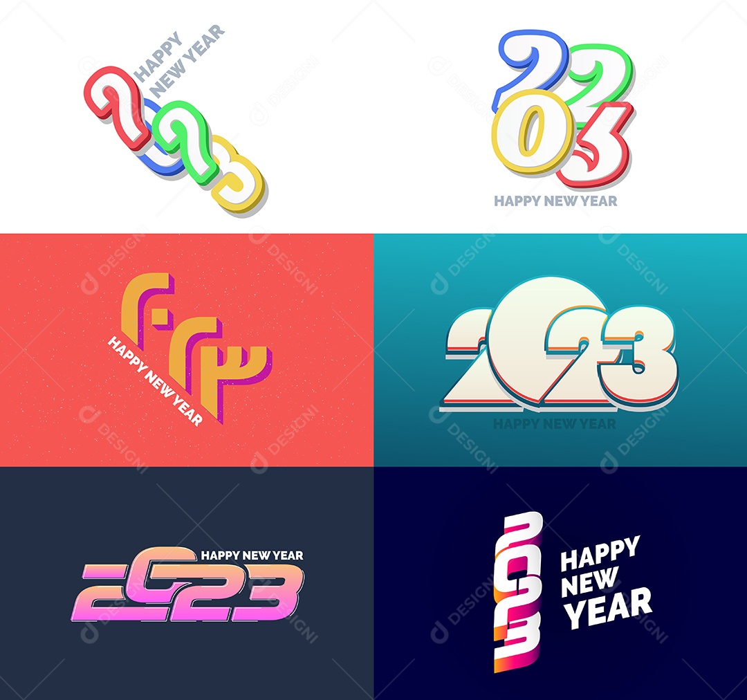 Logotipos 2023 Feliz Ano Novo Vetor EPS