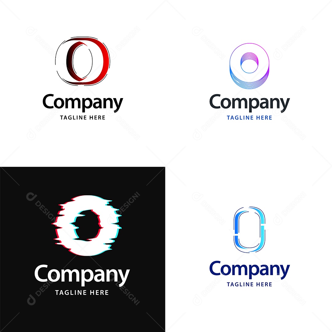 Logo O Personalizada Logotipos Modernos Vetor EPS