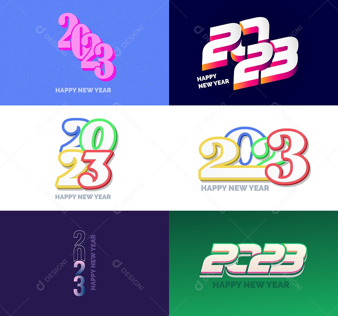 Logotipos 2023 Feliz Ano Novo Vetor EPS