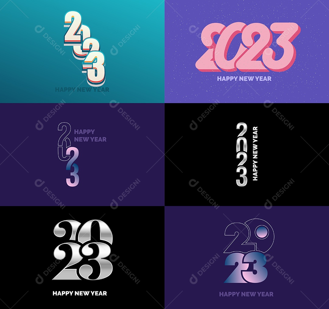 Logotipos 2023 Feliz Ano Novo Vetor EPS