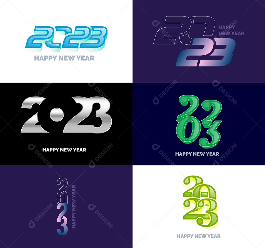 Logotipos 2023 Feliz Ano Novo Vetor EPS