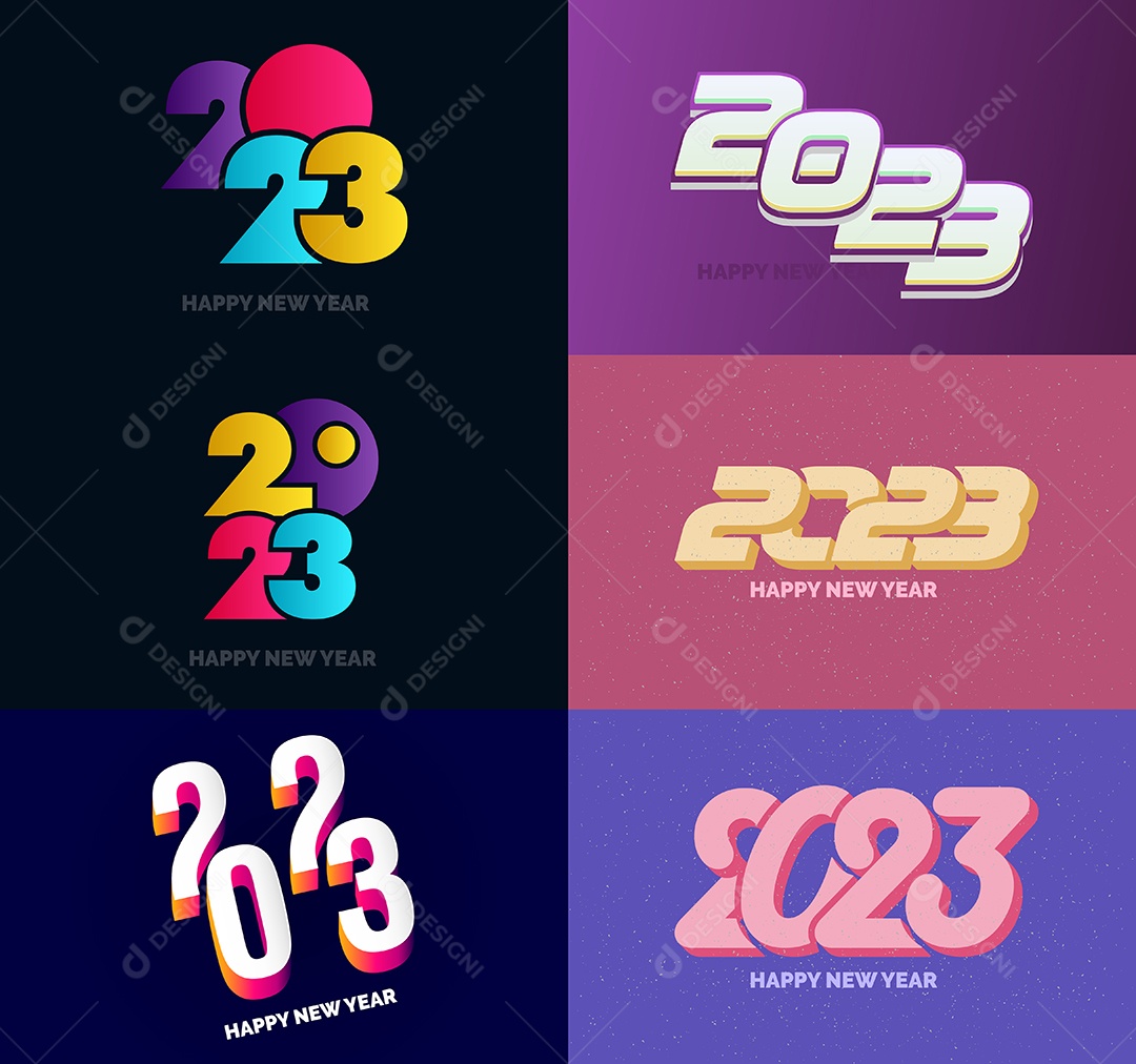 Logotipos 2023 Feliz Ano Novo Vetor EPS