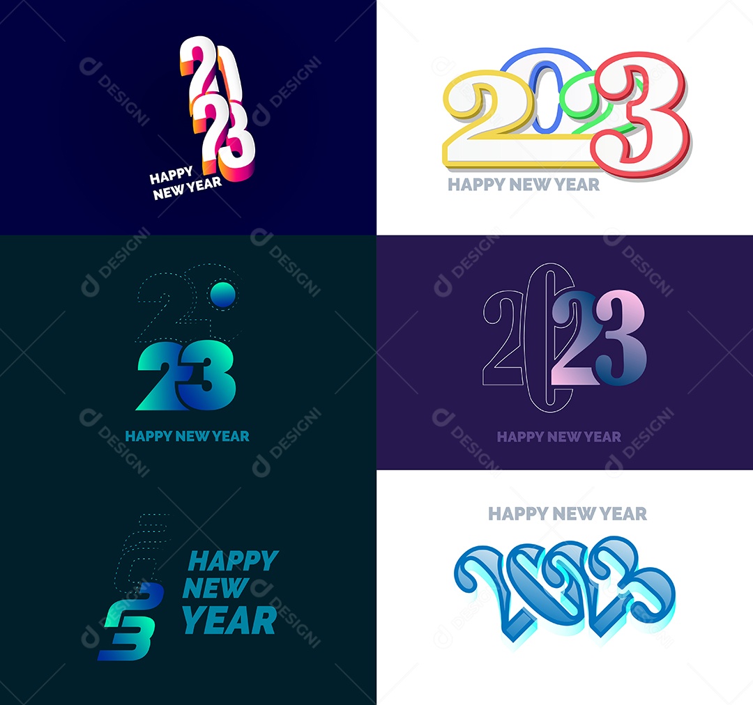 Logotipos 2023 Feliz Ano Novo Vetor EPS