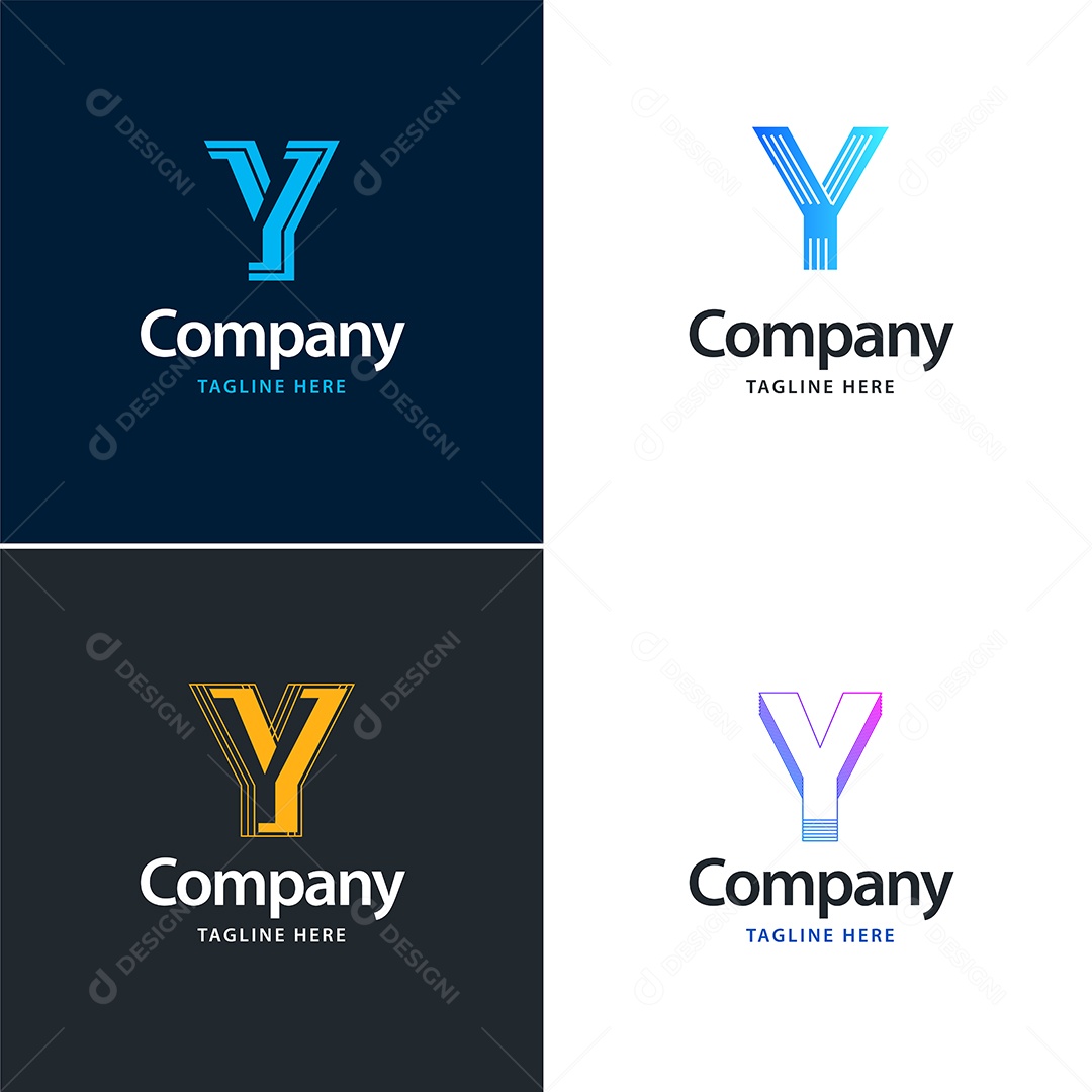 Logo Y Personalizada Logotipos Modernos Vetor EPS