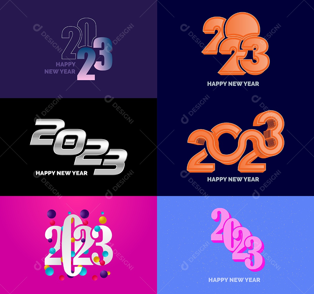 Logotipos 2023 Feliz Ano Novo Vetor EPS