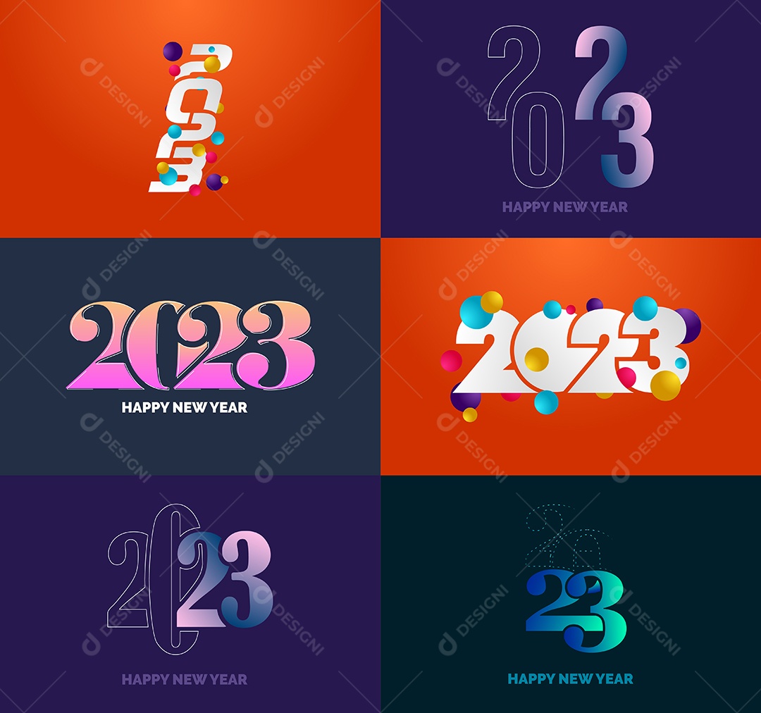 Logotipos 2023 Feliz Ano Novo Vetor EPS