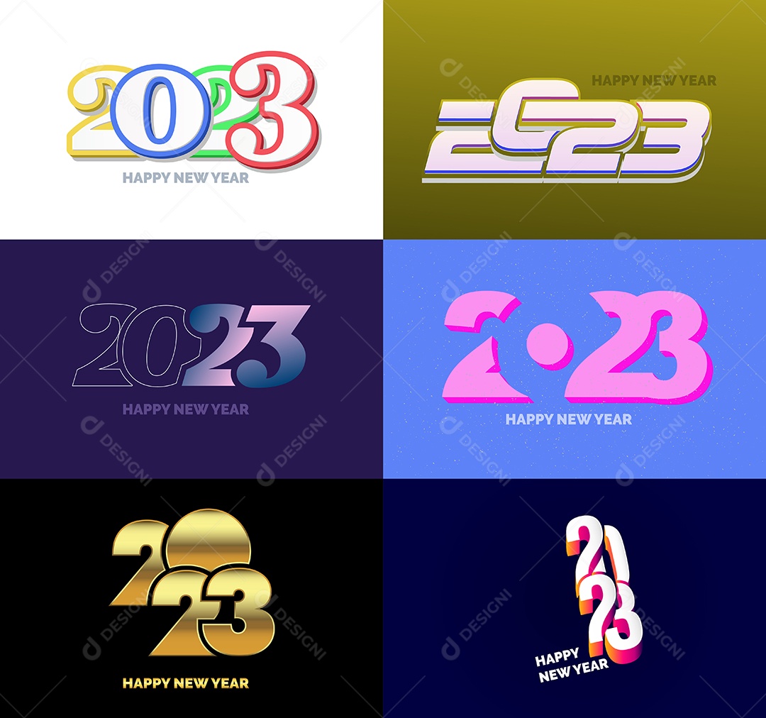 Logotipos 2023 Feliz Ano Novo Vetor EPS