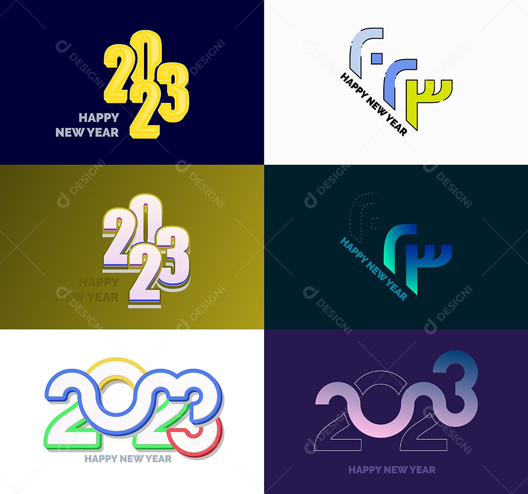 Logotipos 2023 Feliz Ano Novo Vetor EPS