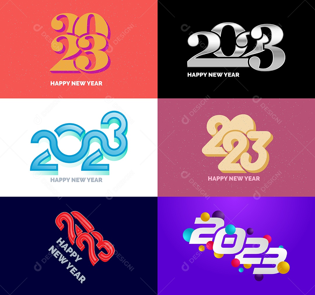 Logotipos 2023 Feliz Ano Novo Vetor EPS