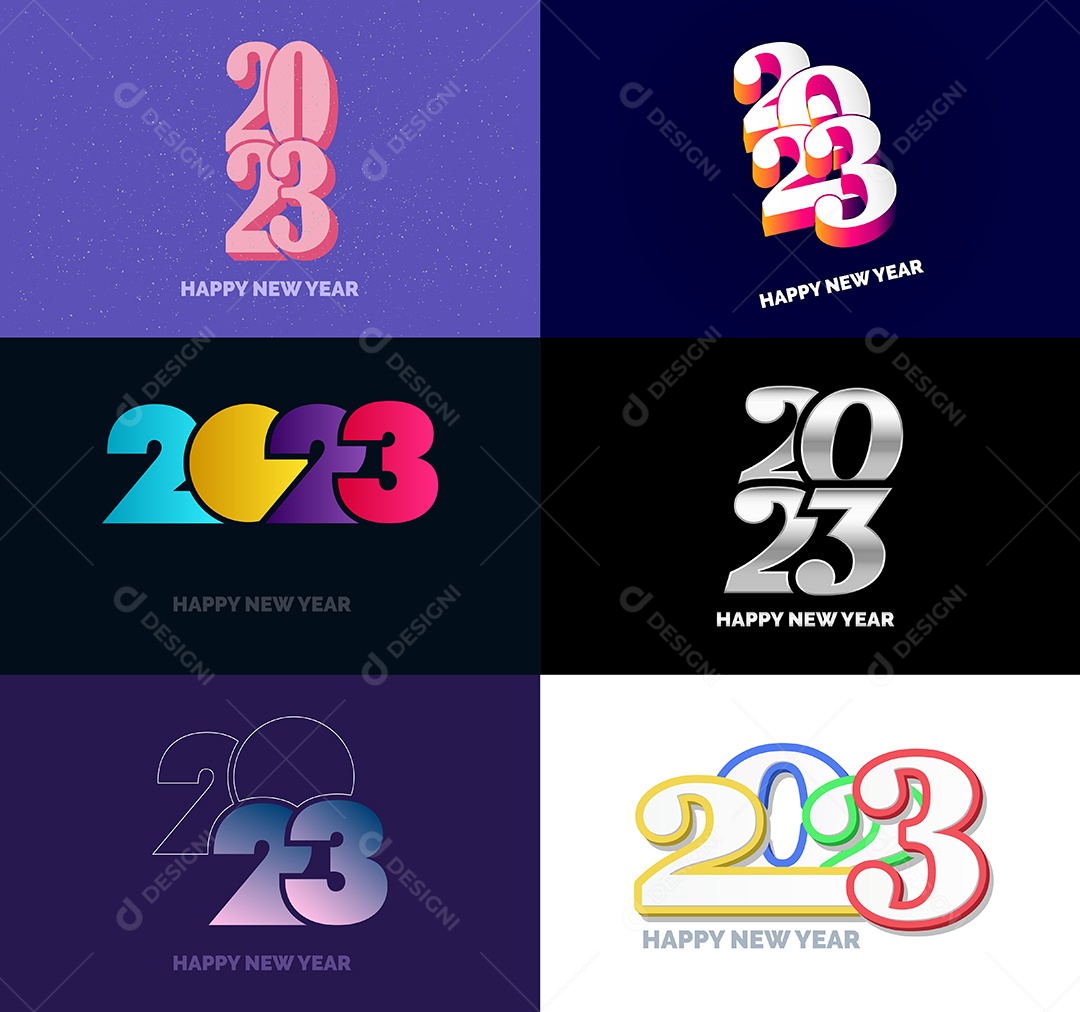 Logotipos 2023 Feliz Ano Novo Vetor EPS