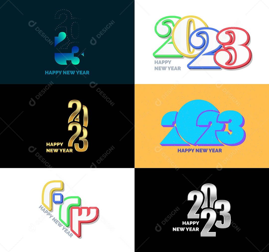 Logotipos 2023 Feliz Ano Novo Vetor EPS