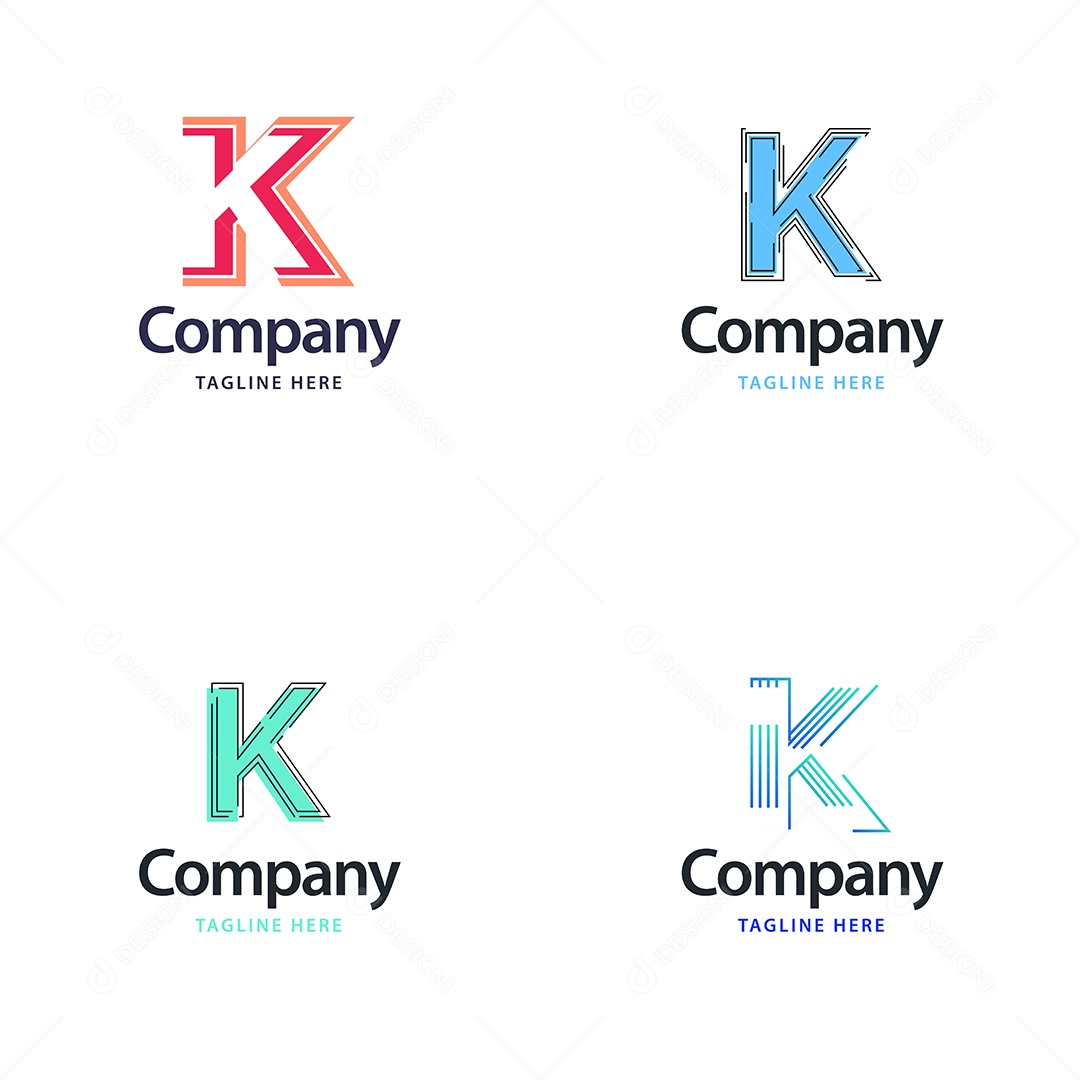 Logo K Personalizada Logotipos Modernos Vetor EPS