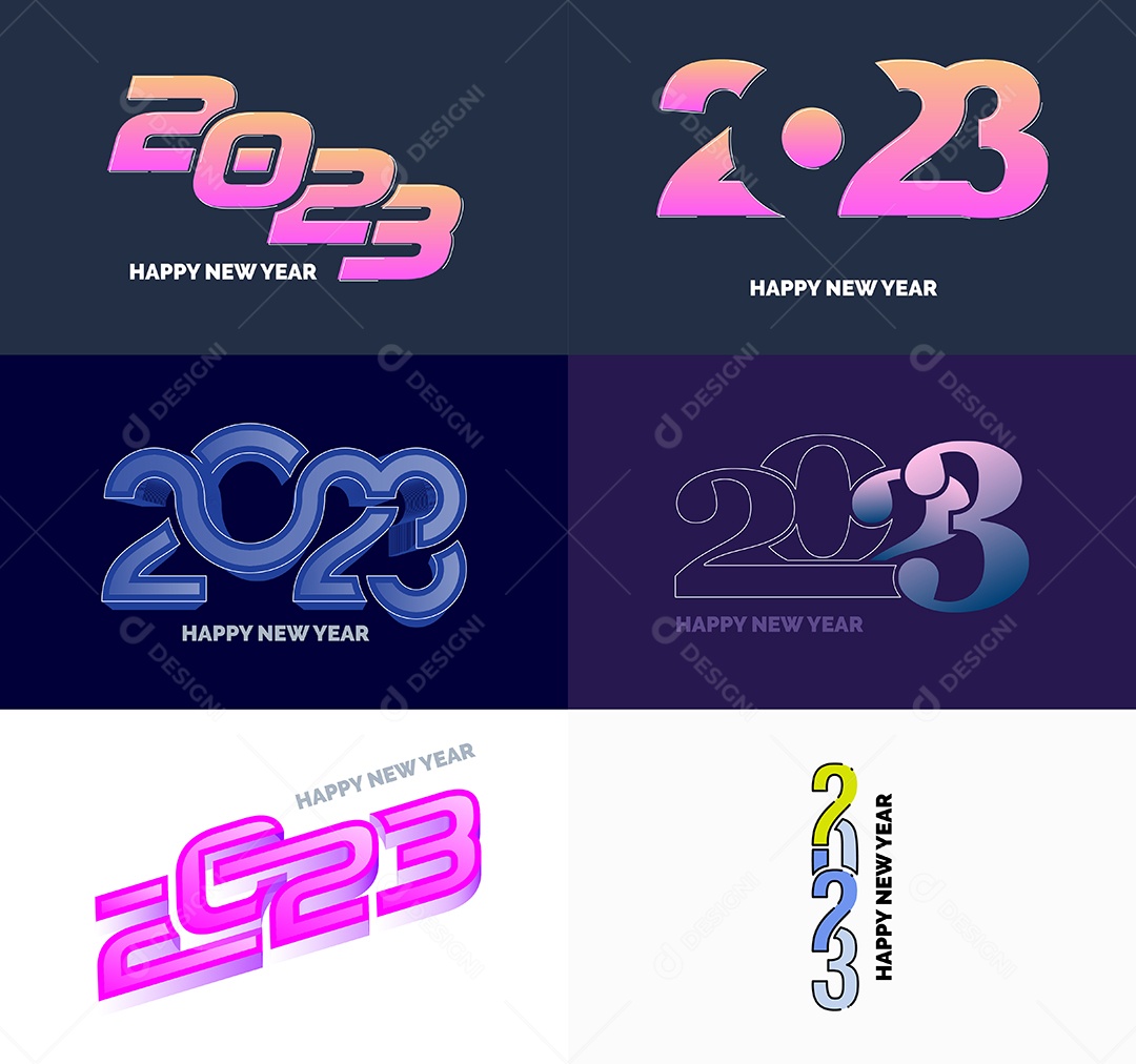 Logotipos 2023 Feliz Ano Novo Vetor EPS