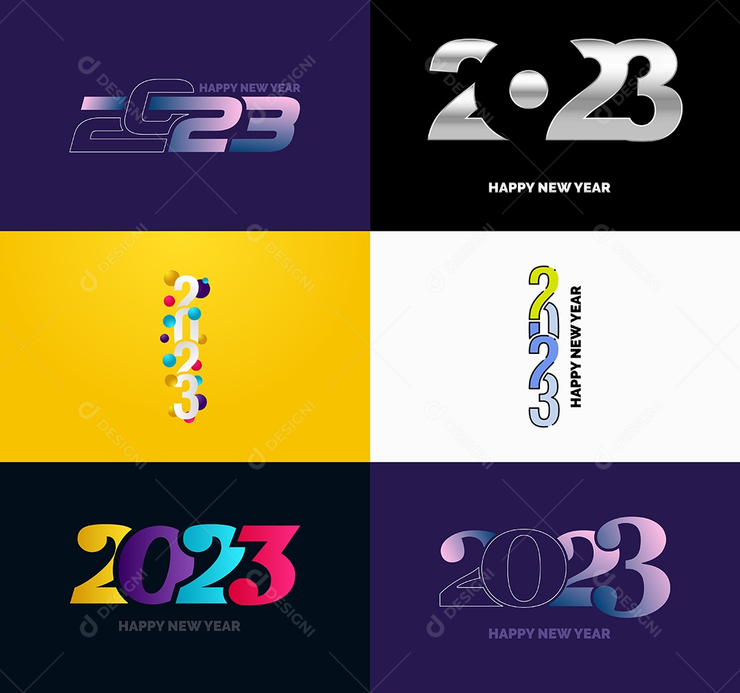 Logotipos 2023 Feliz Ano Novo Vetor EPS