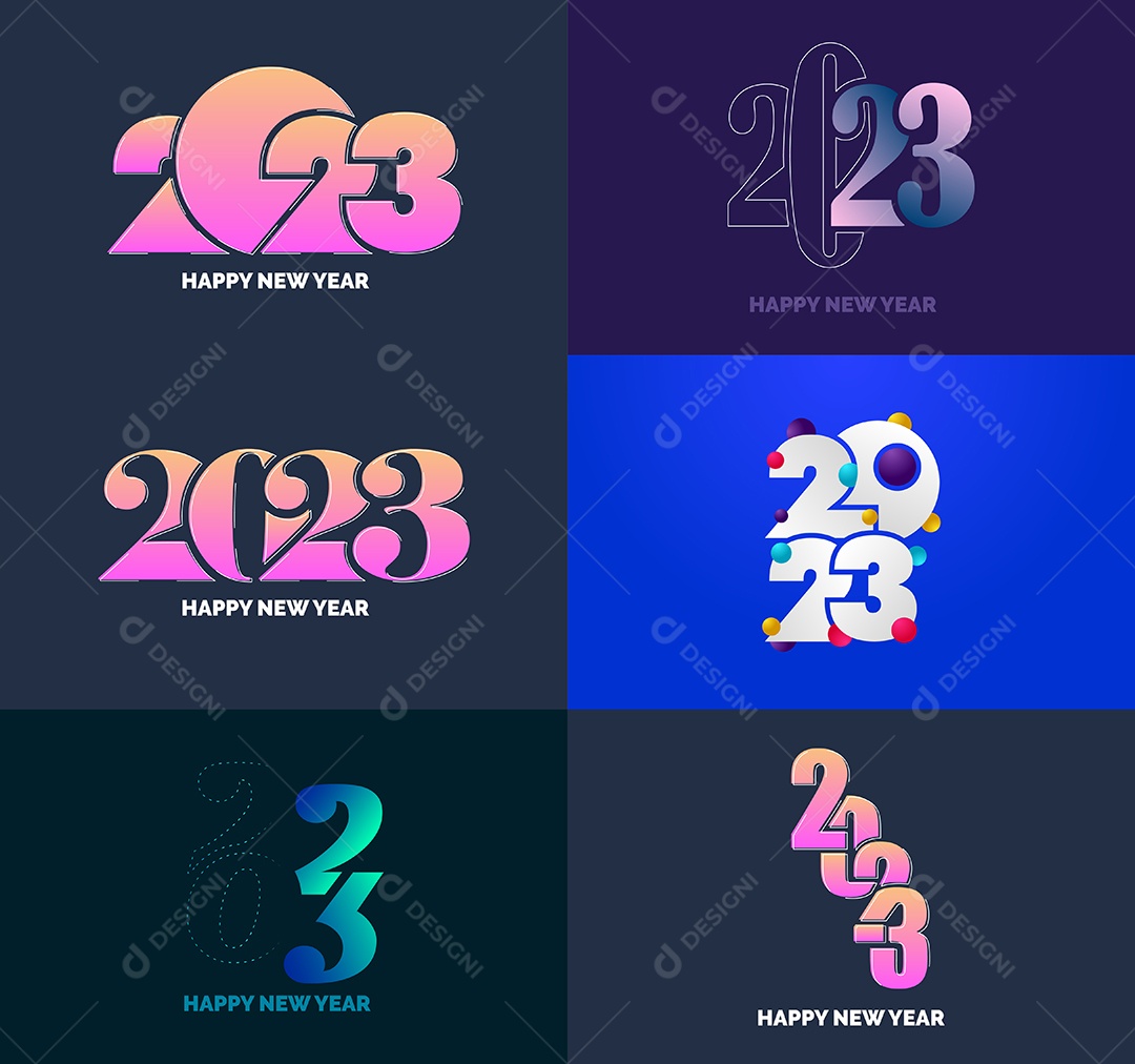 Logotipos 2023 Feliz Ano Novo Vetor EPS