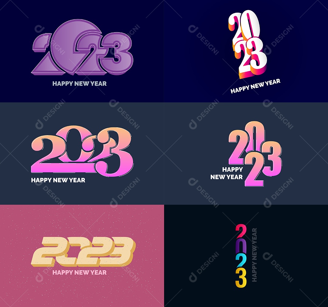 Logotipos 2023 Feliz Ano Novo Vetor EPS