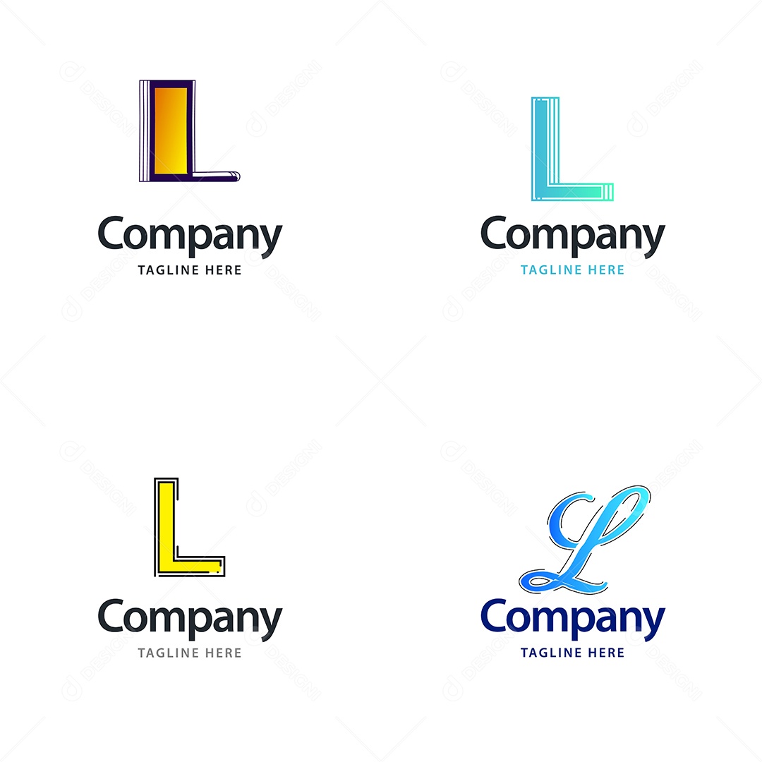 Logo L Personalizada Logotipos Modernos Vetor EPS