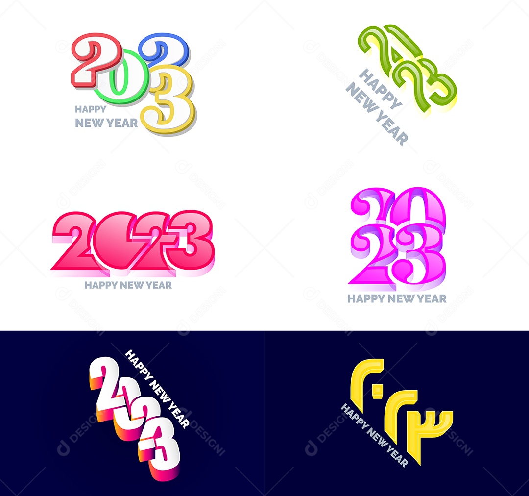 Logotipos 2023 Feliz Ano Novo Vetor EPS