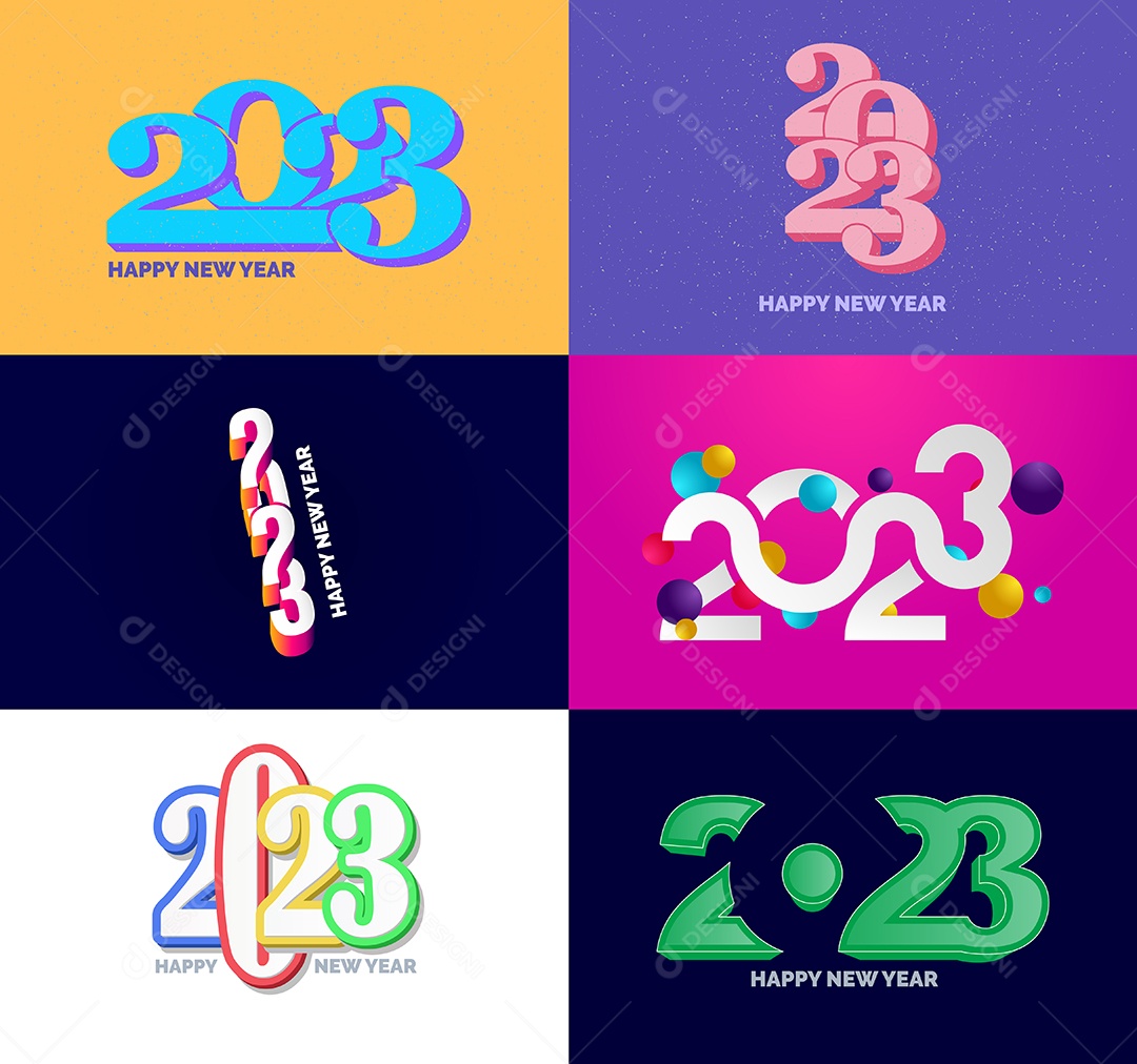 Logotipos 2023 Feliz Ano Novo Vetor EPS